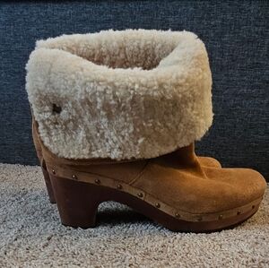 UGG Tan Shearling Ankle Booties